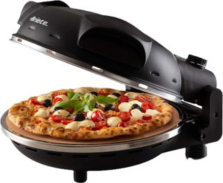 Four À Pizza Noir 1200 W Avec Pierre Réfractaire