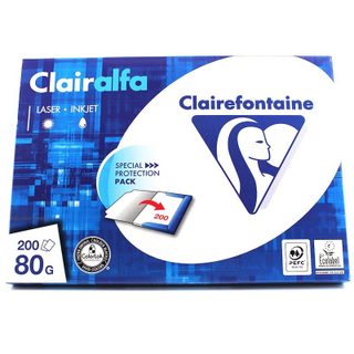 Ramette De Papier - A4 - Blanc - 80g - Impression - 200 Feuilles - Clairefontaine Clairalfa