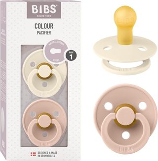 Sucettes Bibs Lot De 2 Taille 1 0-6 Mois Ivory Blush Latex De Caoutchouc Naturel