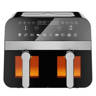 Friteuse À Air Chaud Airfryer Numérique Double Panier Noire 2400w Avec Fenêtre 9l Comfy Nest Cnafd45wb