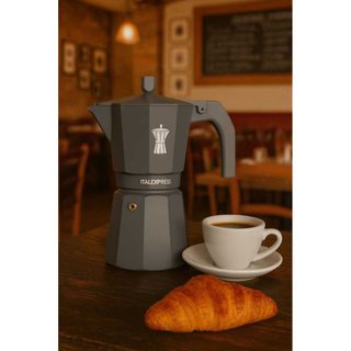 Cafetière Italienne Italexpress Aluminium Bleu-gris 6 Tasses Pezzetti