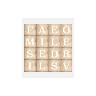 Sticker Relief "lettres" 41x41cm Blanc