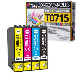 123consommables - T0715 - Pack Pour Epson T0715 T0711 T0712 T713 T0714 - Cartouches Compatible Avec