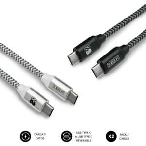 Subblimm Usb Tipo C A Usb Tipo C 1m Negro Plata 2uds - Cable