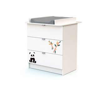 Petits-Meubles Commode 3 tiroirs avec plan à langer AT4 Webaby Panda