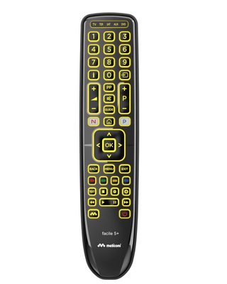 Meliconi Gumbody Facile 5 Telecomando Dvd Blu Ray Home Cinema Sky Soundbar Tv Nero