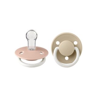 Tétines Bibs De Lux Night Silicone Embout Rond Taille Unique 0-36 Mois Phosphorescent Blush Vanilla Lot De 2