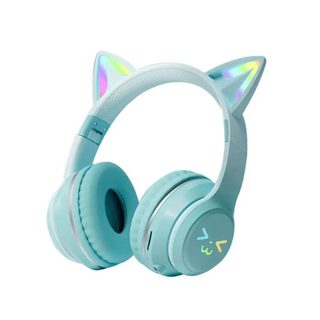 Casque Arceau Yonis Oreilles De Chat Bluetooth 5.3 Pliable 8-12h Vert