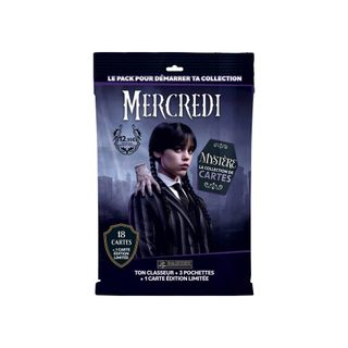 Starter Pack Mercredi Saison 2 Classeur Violet Noir 29x42x5 Cm Panini