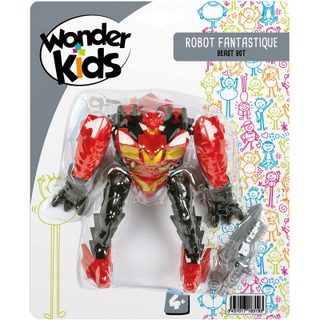 Robot Fantastique Transformable Wonderkids Plastique Rouge Noir Or Portable