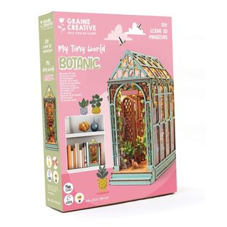 Graine Créative My Tiny World Botanic Serre Diy Bois Vert Multicolore Kit 3d Led