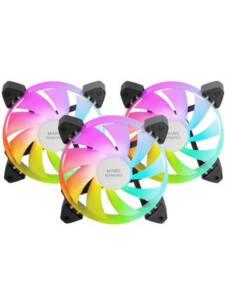 Mars Gaming Mf-3a Boitier Pc Ventilateur 12 Cm Noir 3 Pièce(s)