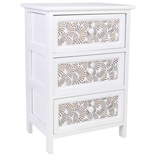 Commode En Bois 40x29x58h Cm Blanche