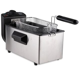 Friteuse Électrique À Huile Cuve 3l 2000w Acier Inoxydable Thermostat Réglable 190°c