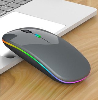 Souris Sans Fil Rgb Bluetooth Silencieuse Ergonomique Rechargeable Avec 3 Boutons - Argent - Yonis