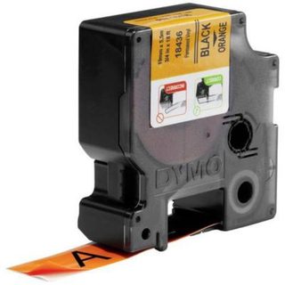 DYMO S0718500 Ruban vinyle IND RHINO 19 mm x 5,5 m, orange sur noir.