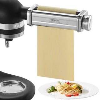 VEVOR Rouleau pâtes KitchenAid inox, anti-adhésif, 8 épaisseurs 0,3-2 mm. Largeur 14 mm, tagliatelle, ramen.