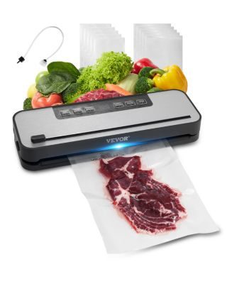VEVOR Machine sous vide alimentaire 100W, scellage air auto 5 en 1 compacte 60 kPa, 10 sacs.