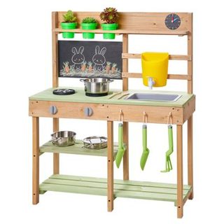 VEVOR Cuisine à Boue Patouille Extérieur Enfant en Bois avec Réservoir d'Eau
