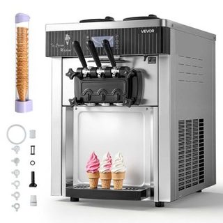 VEVOR Machine à Glace Molle Commerciale Machine à Crème Glacée de Table 20-28L/h