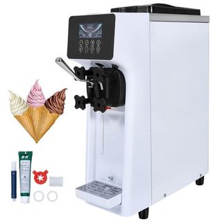 VEVOR Machine à crème glacée 10 L h 900W, 1 saveur, trémie 4L, pré-refroidissement, auto-nettoyage.