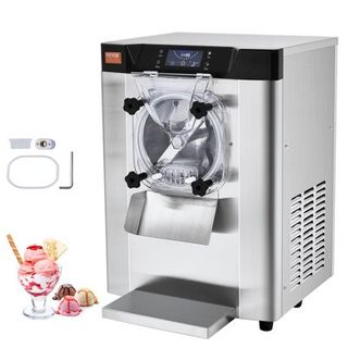 VEVOR Sorbetière commerciale 12 L h 1295W, cylindre inox 4,5L, pré-refroidissement auto, panneau LED.