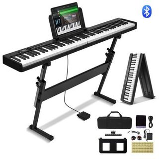 VEVOR Clavier Piano Pliable 88 Touches, Bluetooth/MIDI, Portable, Touches Sensibles, Rechargeable.