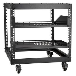 VEVOR Rack serveur cadre ouvert 9U, profondeur réglable 584,2-1016 mm, roulettes.