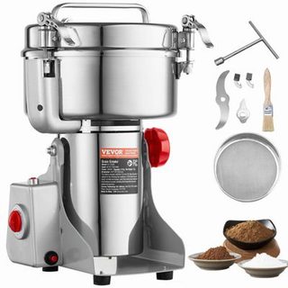 VEVOR Moulin à épices électrique 2000g 3400W, inox, type oscillant, céréales, épices, herbes.