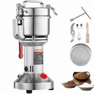 VEVOR Moulin à épices électrique 300g 1500W, inox, type droit, céréales, épices, herbes, poivres.