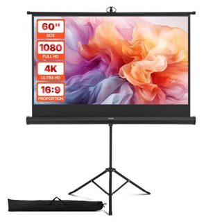 VEVOR Ecran de Projection avec Trepied 1524 cm 4K HD 16:9 Grand Angle 160