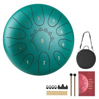 VEVOR Tambour à Langue en Acier Tambour de Pluie 25,4 cm 11 Notes Do Majeur Vert