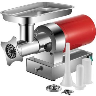 VEVOR Hachoir à viande électrique 300 kg h 1100W 1,5 HP, poussoir saucisses inox.