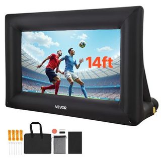 VEVOR Ecran projection gonflable 427cm, 16:9. 600D lavable, sac rangement. Pour extérieur, cinéma maison.
