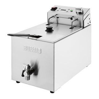 Friteuse Electrique Professionnelle avec Minuterie 8 Litres - Buffalo - l28- L0.1- P50.5- h41- Inox