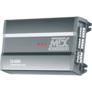 Amplificateur 4 canaux MTX TX480D Classe D 4x120W RMS ou 2x240W RMS bridgé boîtier aluminium