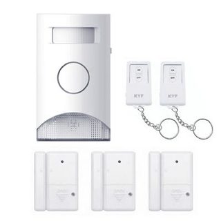 Kit Alarme autonome détection de mouvement Eclairage alerte intégré détecteur ouverture x3 et télécommande x2