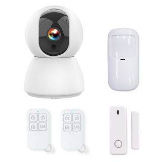 Système d'alarme connecté Caméra rotative 4MP avec Sirène intégrée