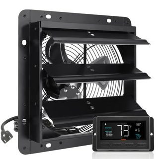 VEVOR Ventilateur extraction a volets 25.4cm controle T humidite vitesse variable 1400 m3/h moteur EC pour serre/garage.