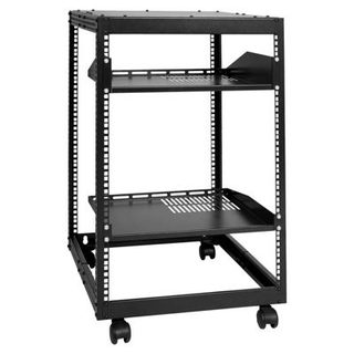 VEVOR Rack serveur cadre ouvert 15U, profondeur réglable, roulettes. Équipements réseau.
