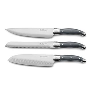 Set de 3 couteaux de cuisine Gris anthracite - Tradition XL par Lou Laguiole