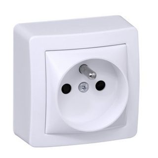 Prise de courant 2 pôles + terre complète saillie Schneider Electric Alréa blanc