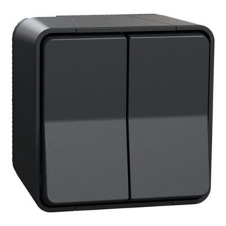Interrupteur double va-et-vient étanche complet saillie Schneider Electric Mureva Styl anthracite