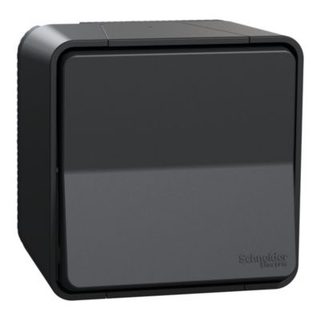 Interrupteur poussoir étanche complet saillie Schneider Electric Mureva Styl anthracite