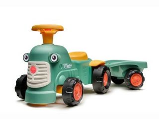 Porteur tracteur Maurice vert avec remorque 1 à 3 ans - Falk