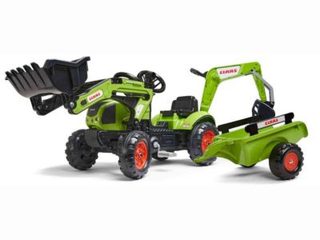 Tractopelle enfant Claas Arion 410 avec remorque + excavatrice 2 à 5 ans - Falk