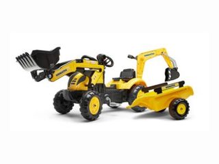Tractopelle enfant Komatsu WB93R avec remorque + excavatrice 2 à 5 ans - Falk