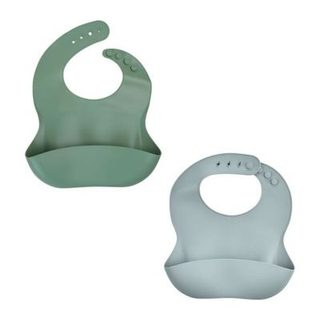 LOT DE 2 BAVOIRS SILICONE 1 VERT CACTUS + 1 GRIS