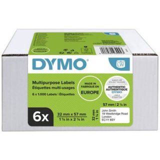 Rouleaux d'étiquettes DYMO LabelWriter 6 x 1 000 - 57 x 32 mm - adhésif permanent