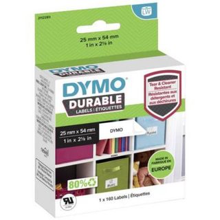 DYMO 2112283, rouleau de 220 étiquettes blanches permanentes, 54 x 25 mm, en polypropylène.
